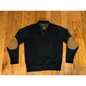 Men's Orvis Heavy Weight 1/4 Zip Fleece Pullover Tencel Lyocell Navy Size M